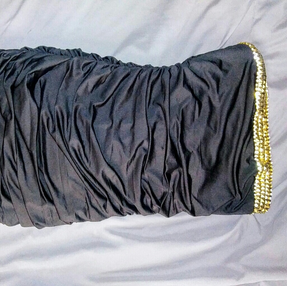 Black Gold Trim Maxi Dress